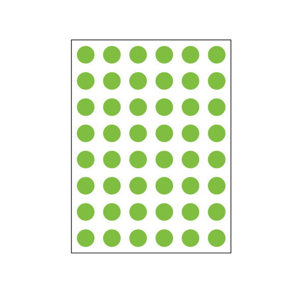 Nevs 1/4" Color Coding Dots Green Sheet Form DOT-14M Green